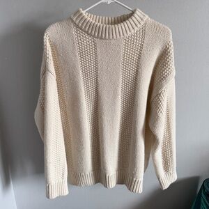 Topshop Ivory Knit Turtleneck Sweater